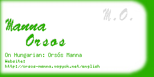 manna orsos business card